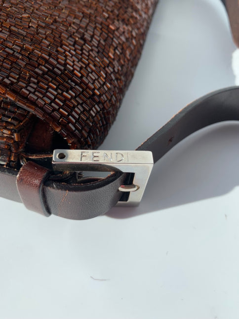 Sold FENDI Baguette chocolate brown beads excellent condition