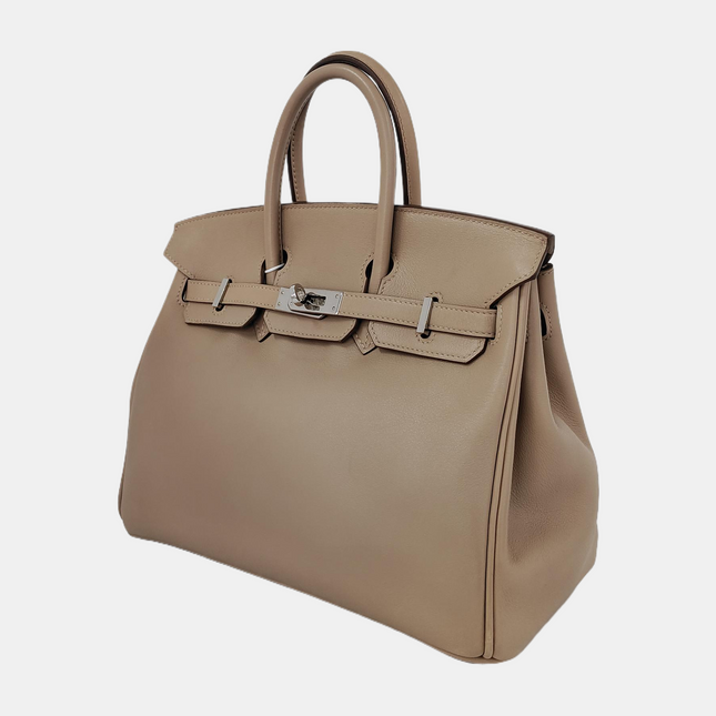 Hermes Birkin 25 Trech Grey Swift Leather Palladium Hardware 2016
