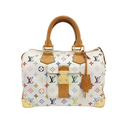 Louis Vuitton x Takashi Murakami Speedy 30 Lock White Multicolor-Luxbags