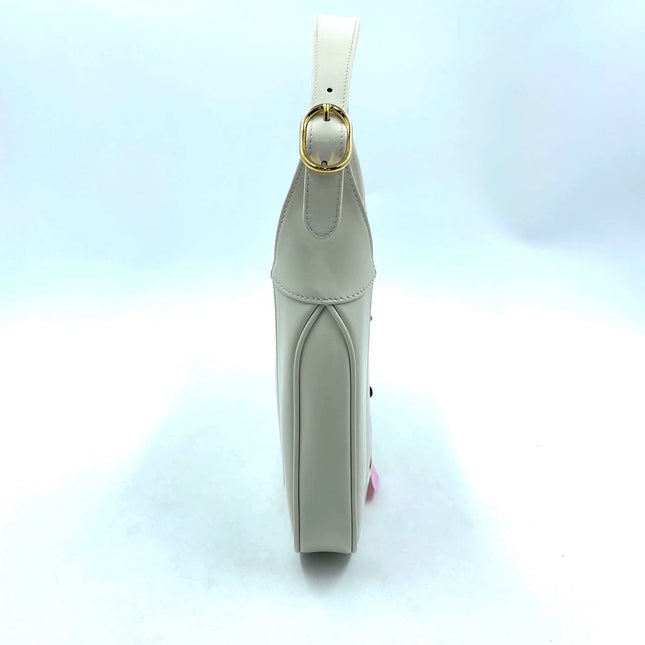 Gucci Jackie 1961 White Leather Bag with Adjustable Strap Size Small