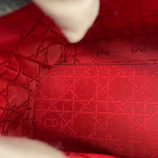 Lady Dior Vintage Medium Navy Blue Jeans Silver Hardware