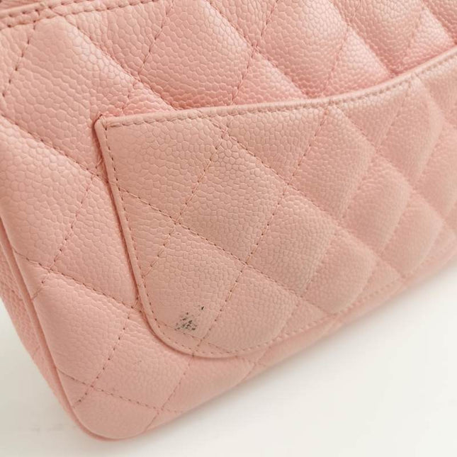 Chanel Clutch Shoulder Bag Pink Caviar Leather Gold Hardware