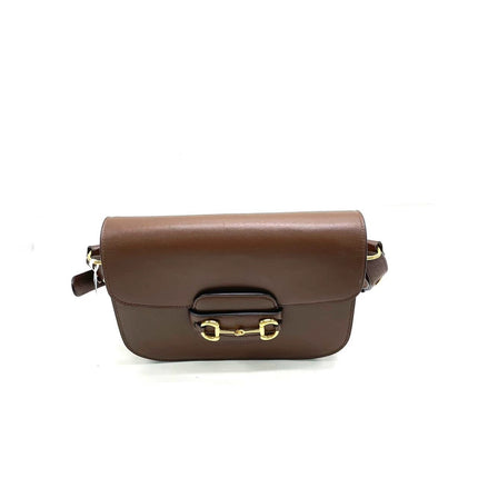 Gucci 1955 Horsebit Shoulder Bag Caramel Brown Small Leather