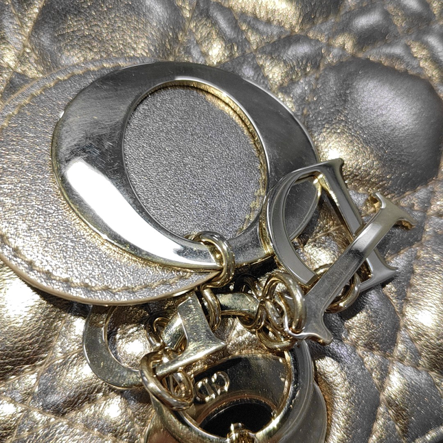 Lady Dior ABCdior Small Pink Irediscent and Metallic Cannage Lambskin Handbag