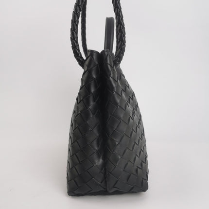 Bottega Veneta Andiamo Medium Black Intrecciato Leather Handbag