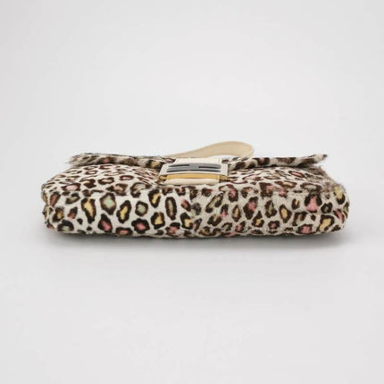 Sold Fendi Baguette Pony-hair Calfskin Leather in leopard print white and Pink