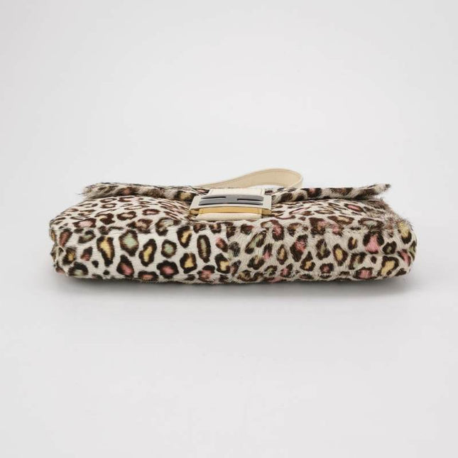 Sold Fendi Baguette Pony-hair Calfskin Leather in leopard print white and Pink