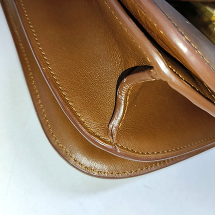 CELINE Classic Box Flap Caramel Brown Leather crossbody bag