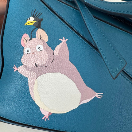 Loewe x Spirited Away Studio Ghibli Collection Puzzle Small Blue Crossbody Bag