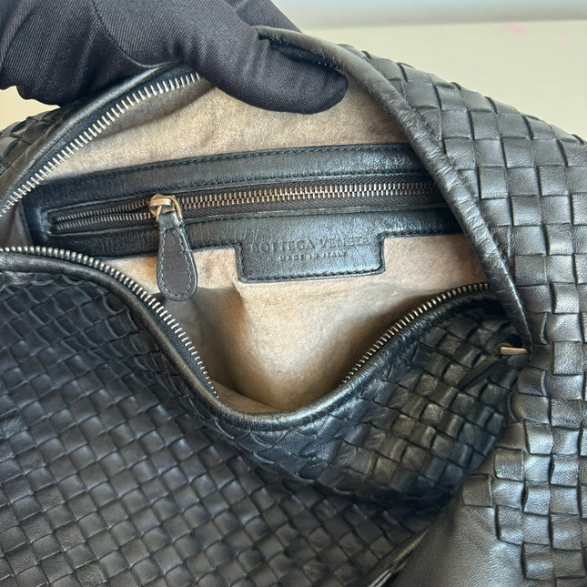 Sold Bottega Veneta Belly Hobo Intrecciato Leather Black Large 52cm