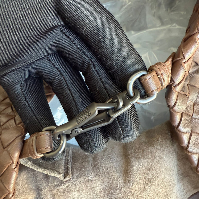 Bottega Veneta Cesta Shopper Tote Intrecciato Milk Chocolate Brown Leather Large 50cm