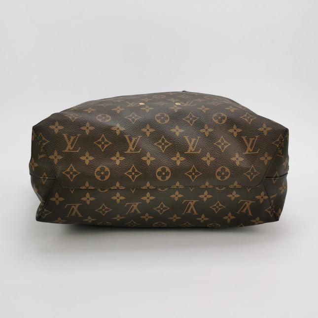 Louis Vuitton Atlantis Large Brown Monogram Canvas Bucket Bag with Strap