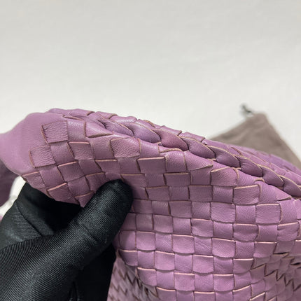 Bottega Veneta Belly Hobo Intrecciato Lambskin Leather Lilac Purple Medium 40cm