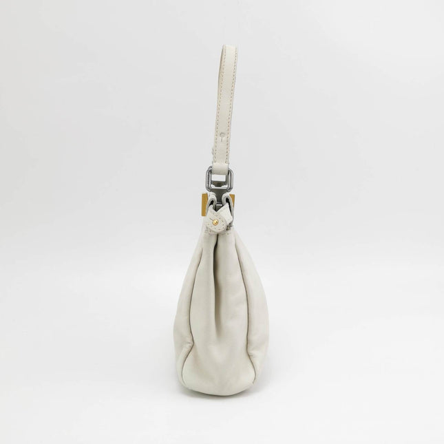 Fendi Peekaboo Mini White Leather Corssbody Bag