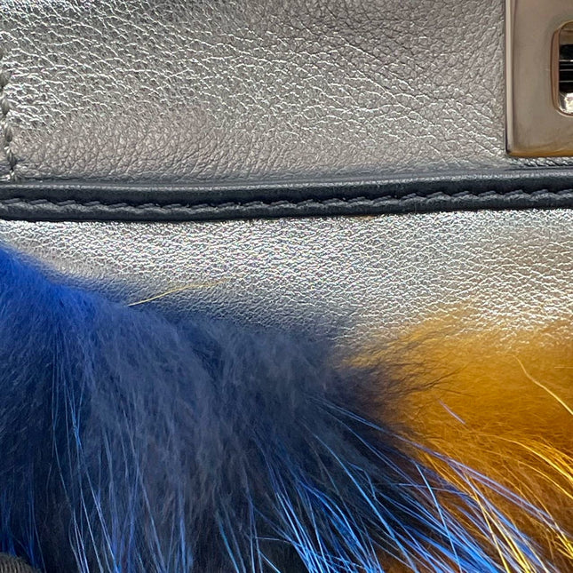 Fendi Peekaboo Mini Fox Fur Blue Limited Edition 2014