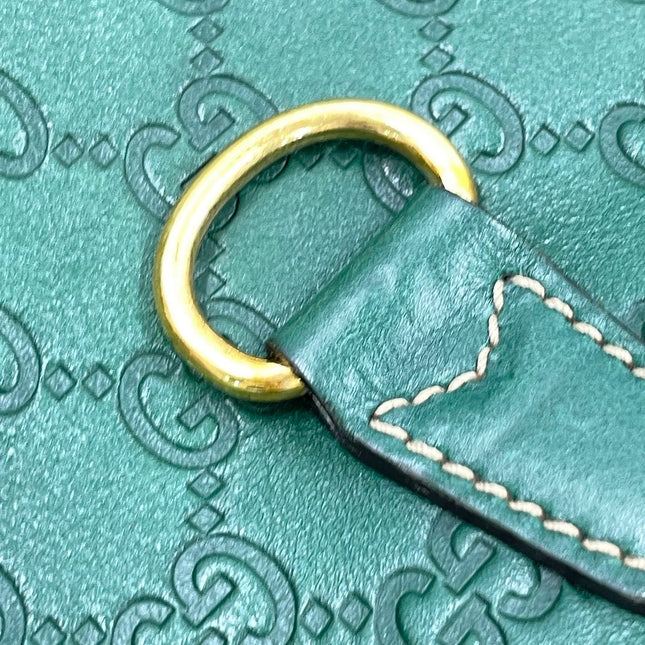 Gucci Jackie Vintage Leather Medium Handbag Green Gucci Monogram