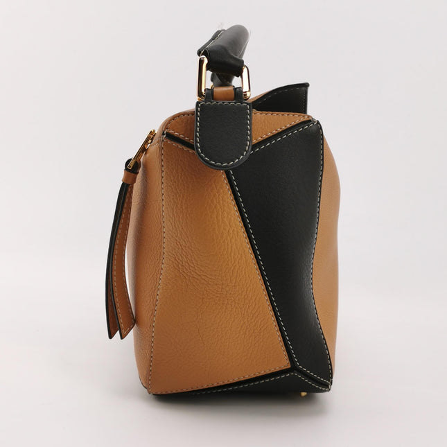 Loewe Puzzle Medium Tricolor Black Yellow Calfskin leather bag