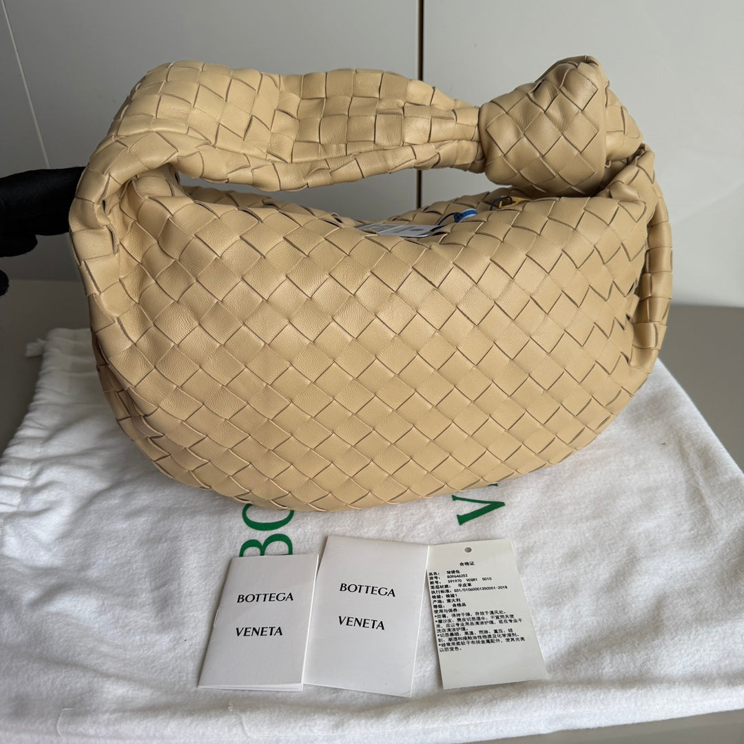 Bottega Veneta Teen Jodie Small Lambskin Leather Beige Oats 36cm-Luxbags