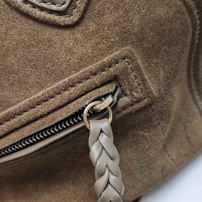 Celine Phantom Mini Dark Brown Suede Leather 30cm