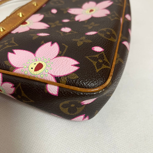 Louis Vuitton x Takashi Murakami Cherry Blossom Pochette Accessoire Brown Monogram