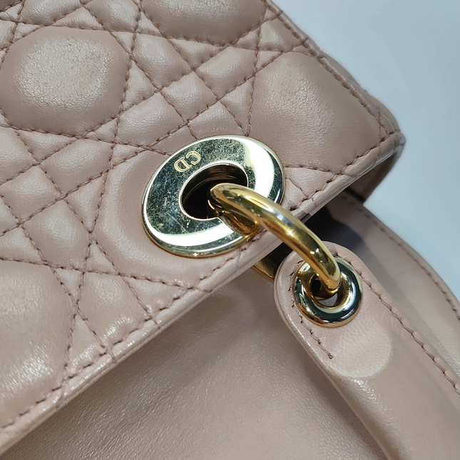 Lady Dior ABCdior Small Nude Pink Cannage Lambskin Handbag No Strap