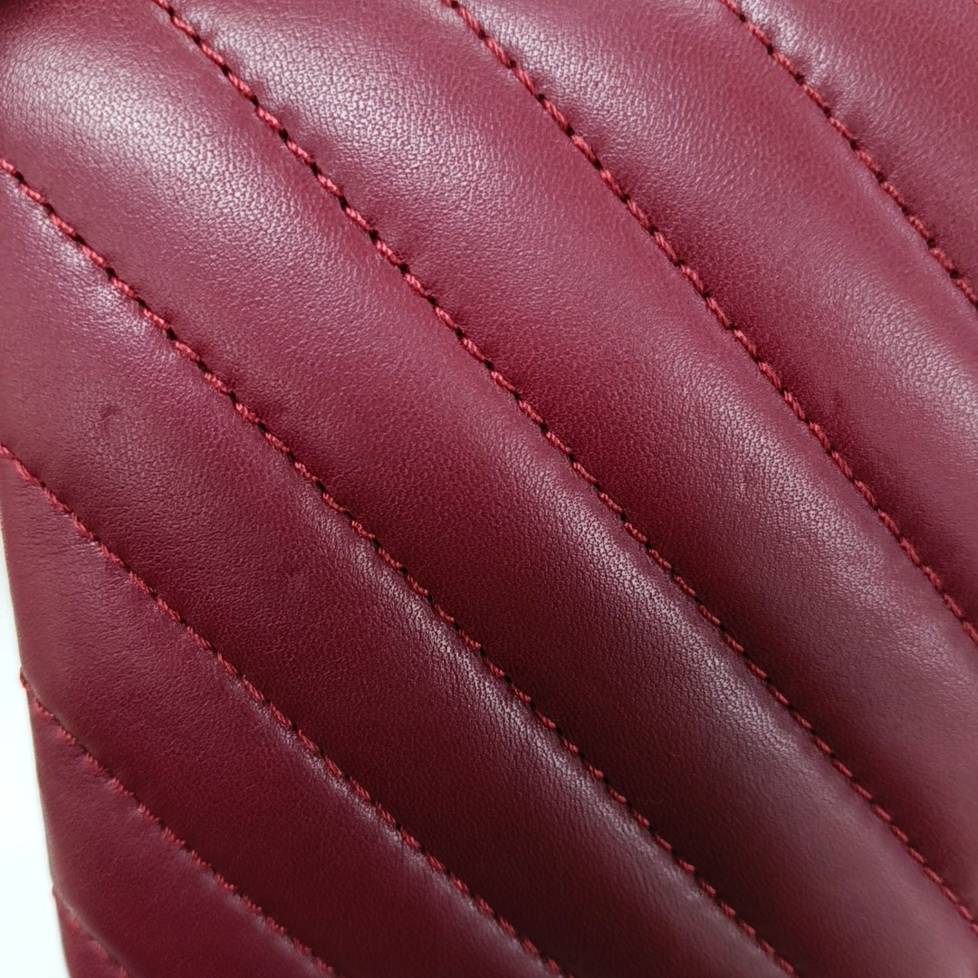 Chanel Classic Flap Medium Chevron Burgundy Quilted Lambskin Leather, 2012