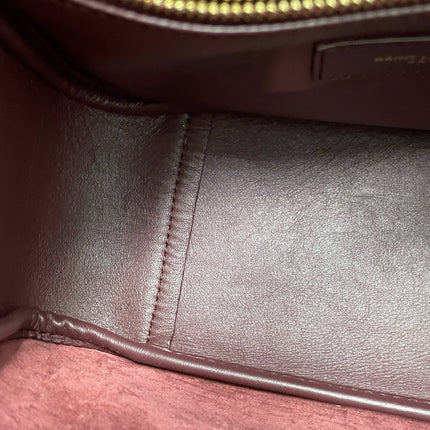 Yves Saint Laurent YSL Le 5 A 7 Hobo Small Burgundy Calfskin Shoulder Bag