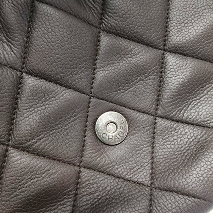 Chanel Coco Casual Flap Bag Quilted Caviar Large Brown Leather