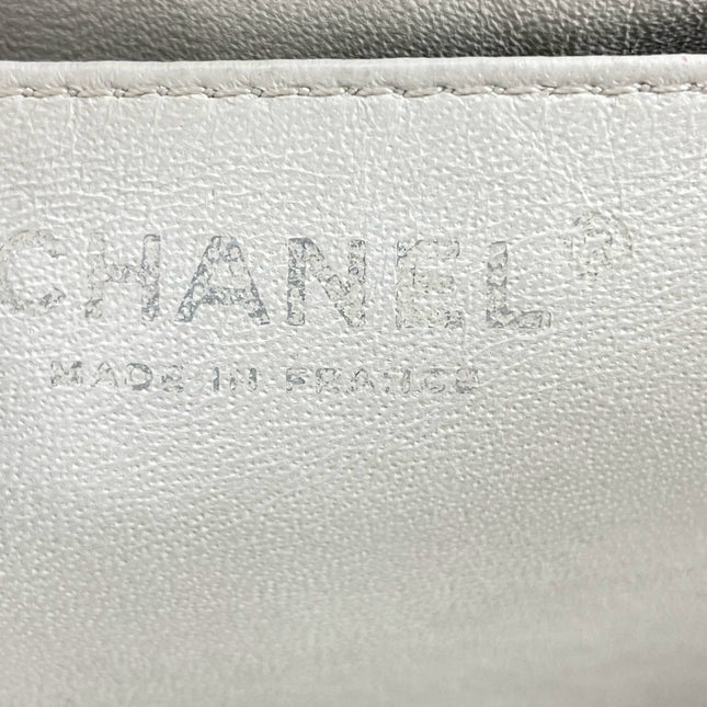Sold Chanel Classic Flap Maxi Milk White Caviar Leather Silver-tone Hardware Giant CC Logo