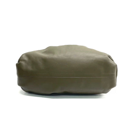 Bottega Veneta Pouch Calfskin Leather Dark Green Large