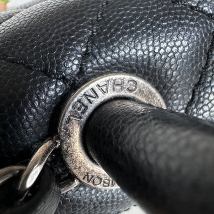 Chanel Coco Handle Medium Black Caviar Leather Silver Hardware, 2016