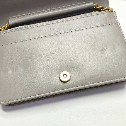 Chanel Wallet on Chain Boy Flap Grey Caviar Leather Gold Hardware 2018