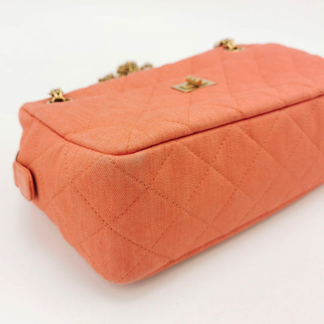 Sold Chanel 2016 Canvas Quilted Small 2.55 Mademoiselle Camera Case Bag Orange
