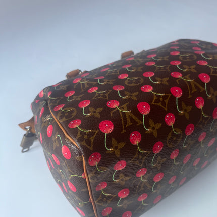 Sac bandoulière Louis Vuitton x Takashi Murakami Speedy 25 Cerises en Monogram