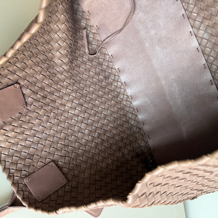 Sold Bottega Veneta Cabat Large Intreccio Leather Tote Bag Pink 42cm