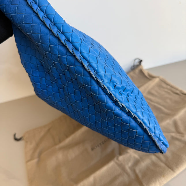 Bottega Veneta Veneta Hobo Medium Royal Blue Intrecciato Leather Bag 47cm