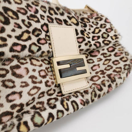 Sold Fendi Baguette Pony-hair Calfskin Leather in leopard print white and Pink