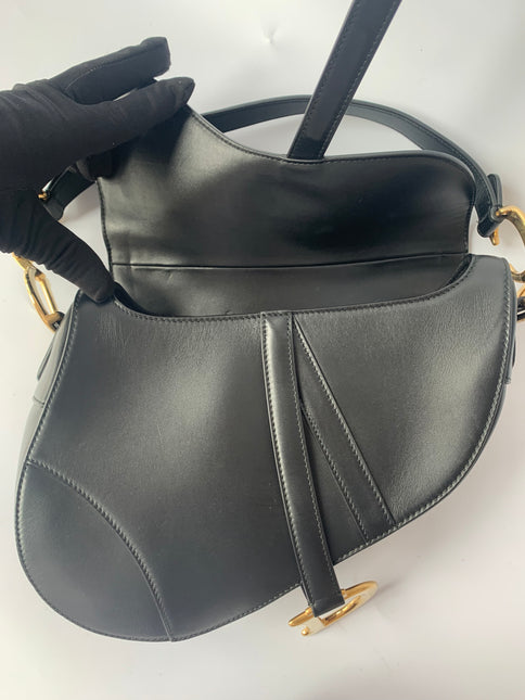 Sold Dior Saddle Medium leather Black Smooth Leather