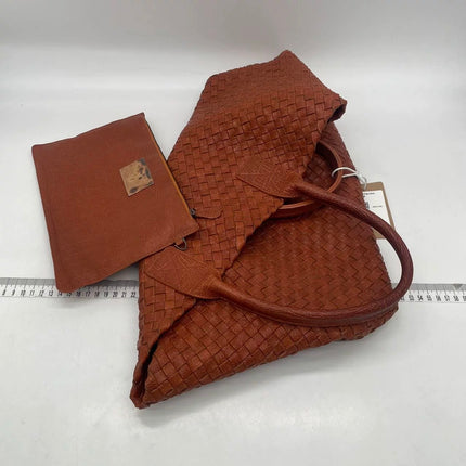 Bottega Veneta Cabat Tote Burnt Metallic Orange Intrecciato Leather 40cm