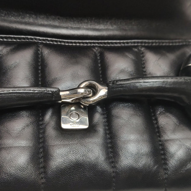 Gucci Horsebit 1955 Chain Shoulder Bag Large Black Padded Leather S23