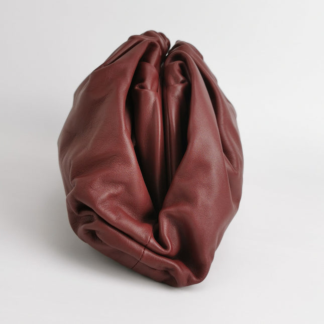 Bottega Veneta Pouch Calfskin Leather Burgundy Large