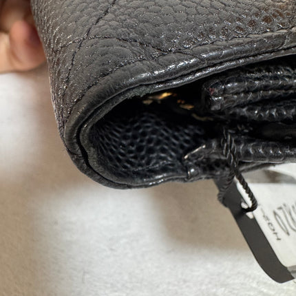 Chanel Wallet on Chain Classic Flap 2014 Black Caviar Leather Gold Hardware