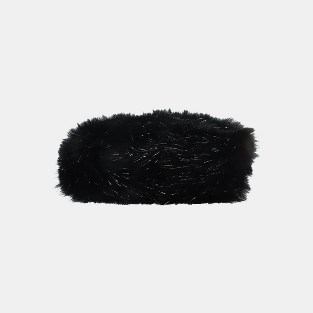 Sold Fendi Baguette Black Furry Pink Interior Shoulder Bag