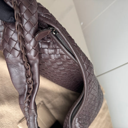Sold Bottega Veneta Hobo Bag Large Dark Chocolate Brown Lambskin with Studs 47cm
