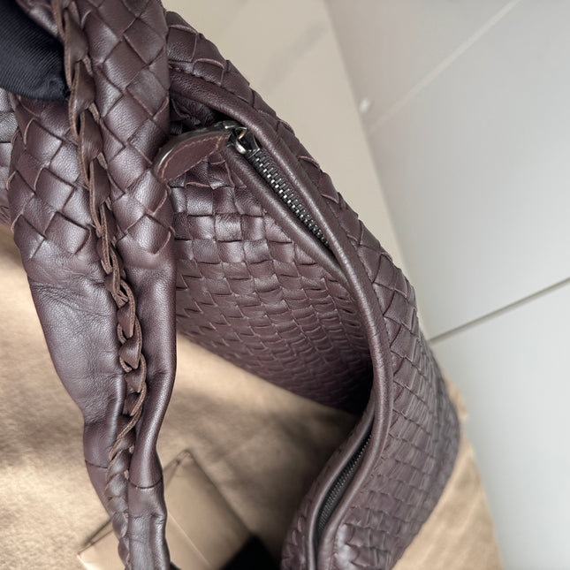Sold Bottega Veneta Hobo Bag Large Dark Chocolate Brown Lambskin with Studs 47cm