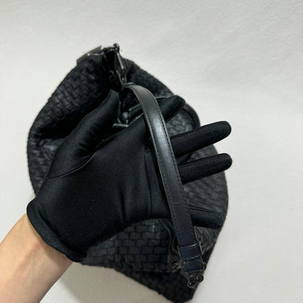 Sold Bottega Veneta Maxi Convertible Tote Bag Hobo Black Leather Two-way Carry 50cm
