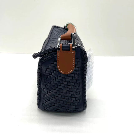 Loewe Braided Puzzle Small Woven Navy Leather Crossbody Bag
