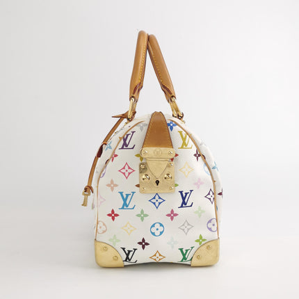 Louis Vuitton x Takashi Murakami Speedy 30 Lock White Multicolor