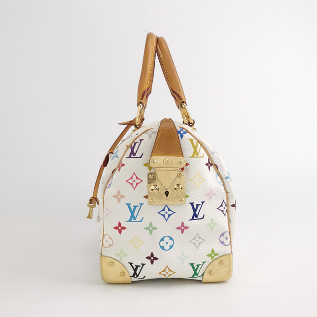 Louis Vuitton x Takashi Murakami Speedy 30 Lock White Multicolor