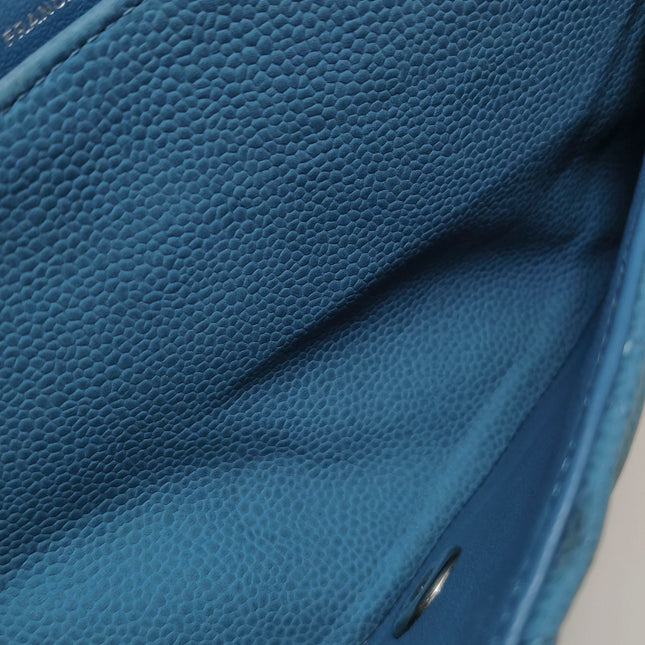 Chanel Timeless Classic Flap Medium Light Blue Caviar Leather Silver Hardware